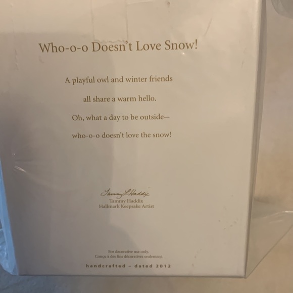 Hallmark keepsake who-o-o doesn’t love snow snowman globe deer owl snow NIB - Picture 3 of 3